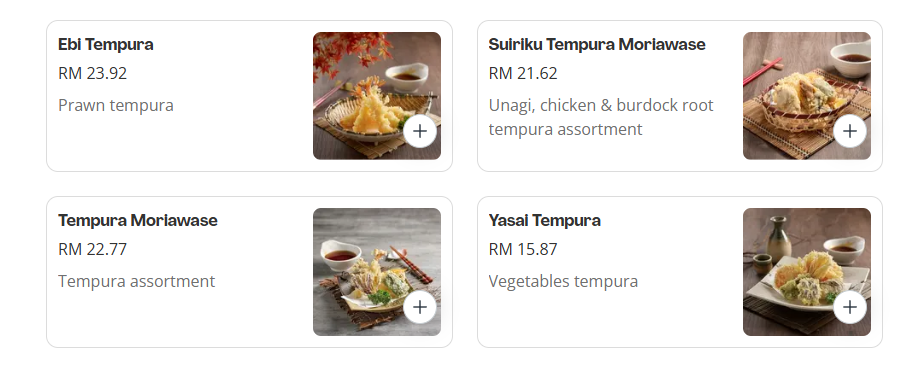 Sushi Tei Tempura Menu Prices