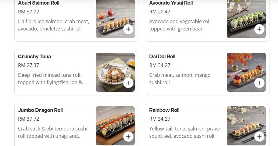 Sushi Tei Vegetarian Menu Prices