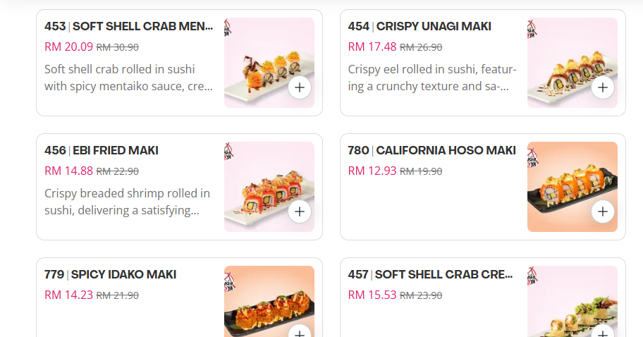 Sushi Ya Premium Maki Menu Prices