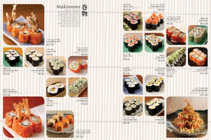 Sushi Zanmai Makimono Menu Prices