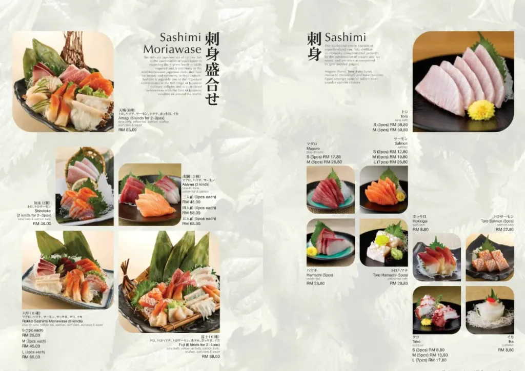 Sushi Zanmai Sashimi Moriawase Menu Prices