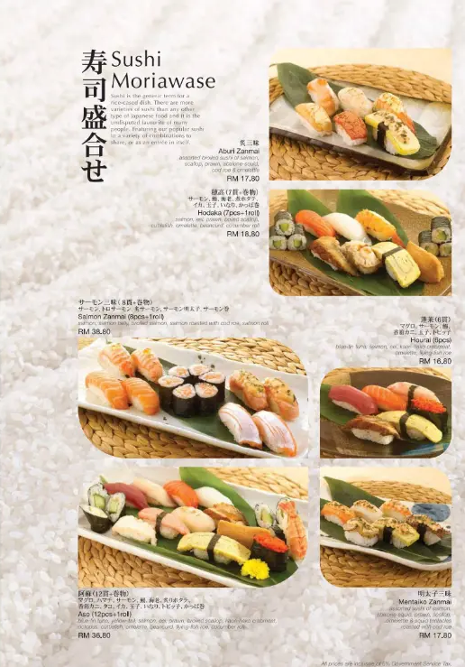 Sushi Zanmai Sushi Moriawase Menu Prices