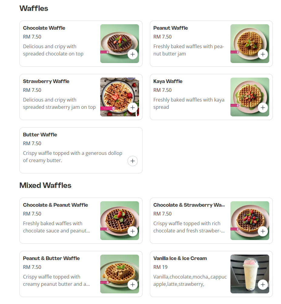 Tune Talk Waffles & Mixed Waffles Prices 