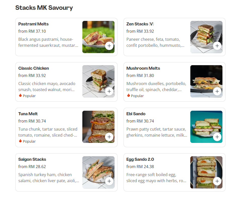 VCR Stacks MK Savoury Prices