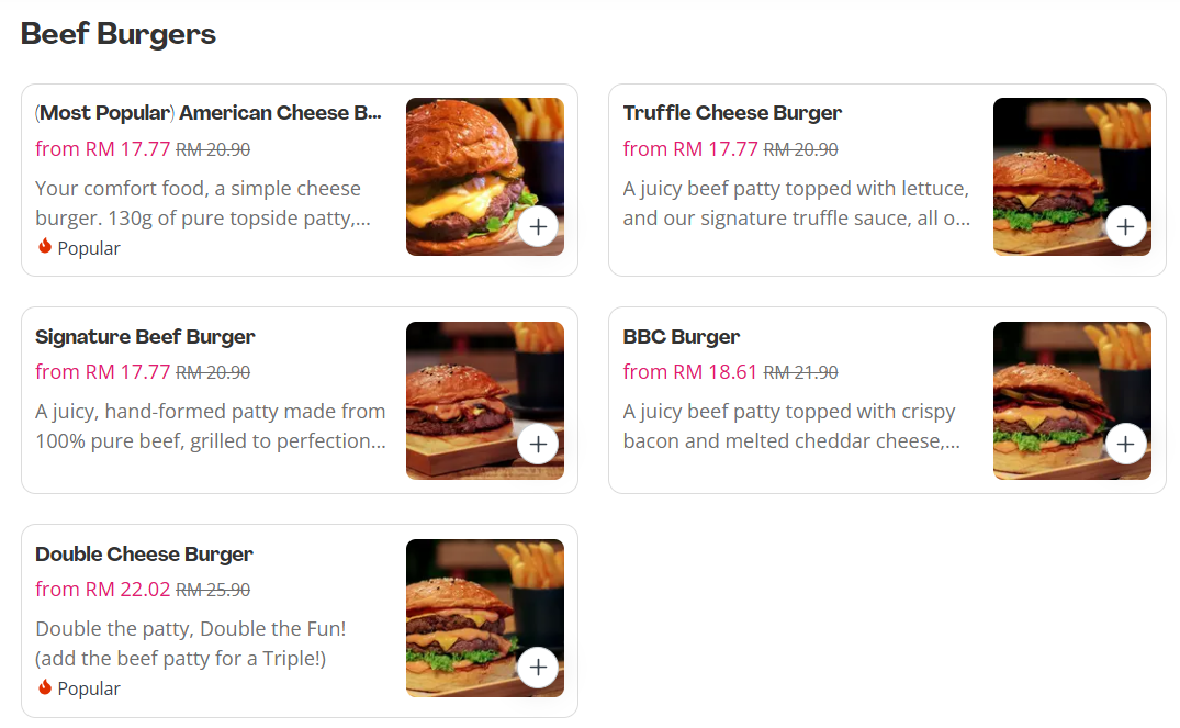 White Burger Beef Burgers Menu Prices