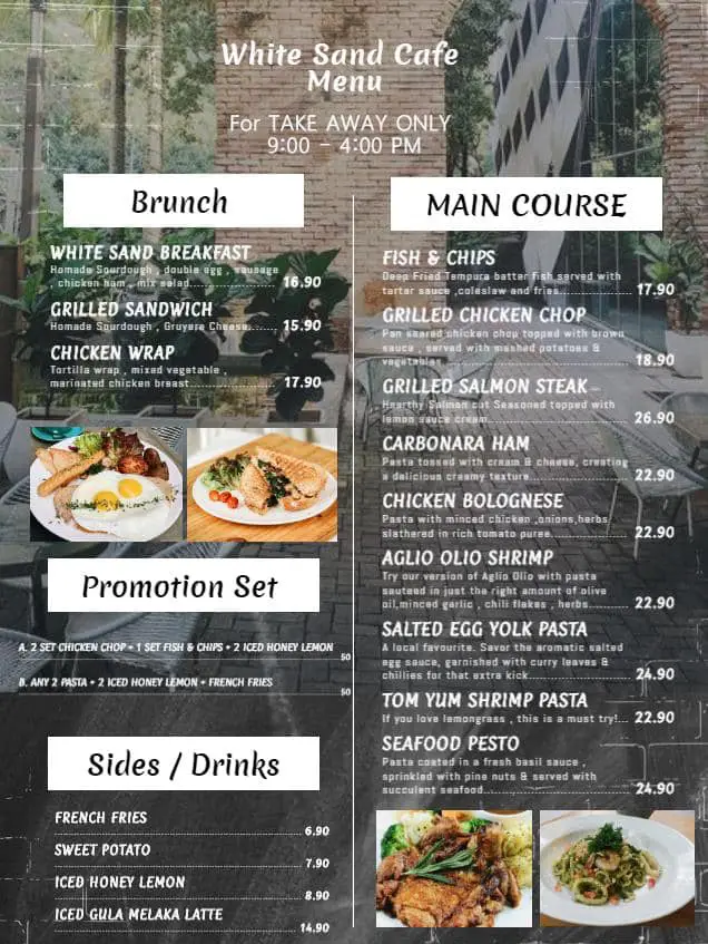 Whitesand Menu