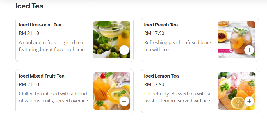 Winter Warmers Iced Tea Prices