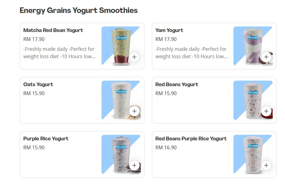 Yoori Yogurt Energy Grains Yogurt Smoothies Prices