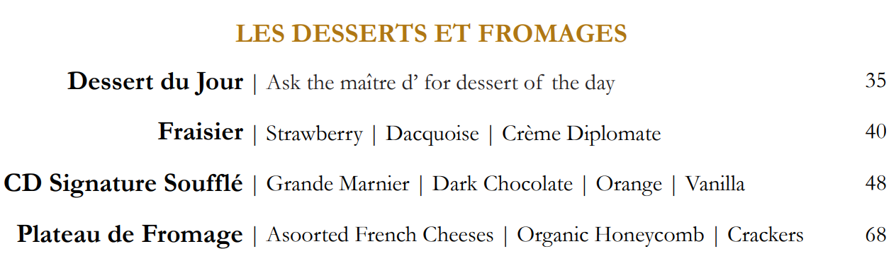 Chateau Dionne Les Desserts et Fromages Prices