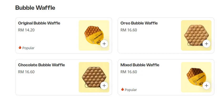 Happy Lemon Bubble Waffle Prices